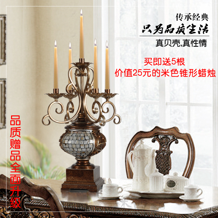 ? ̱ ̺  ȣ Ա д ǰ д ö ȥ ݼ ǳ 5 Ӹ Ȧ/ and American table shell hotel entrance Candlestick ornaments Candlestick iron wedding metal ret